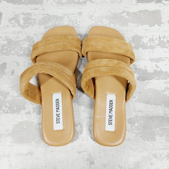 NEW Steve Madden Women's Wizen Tan Flat Sandals F533 - Picture 6 of 9